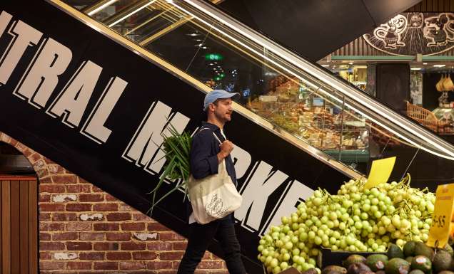 shopping at Adelaide Central Market