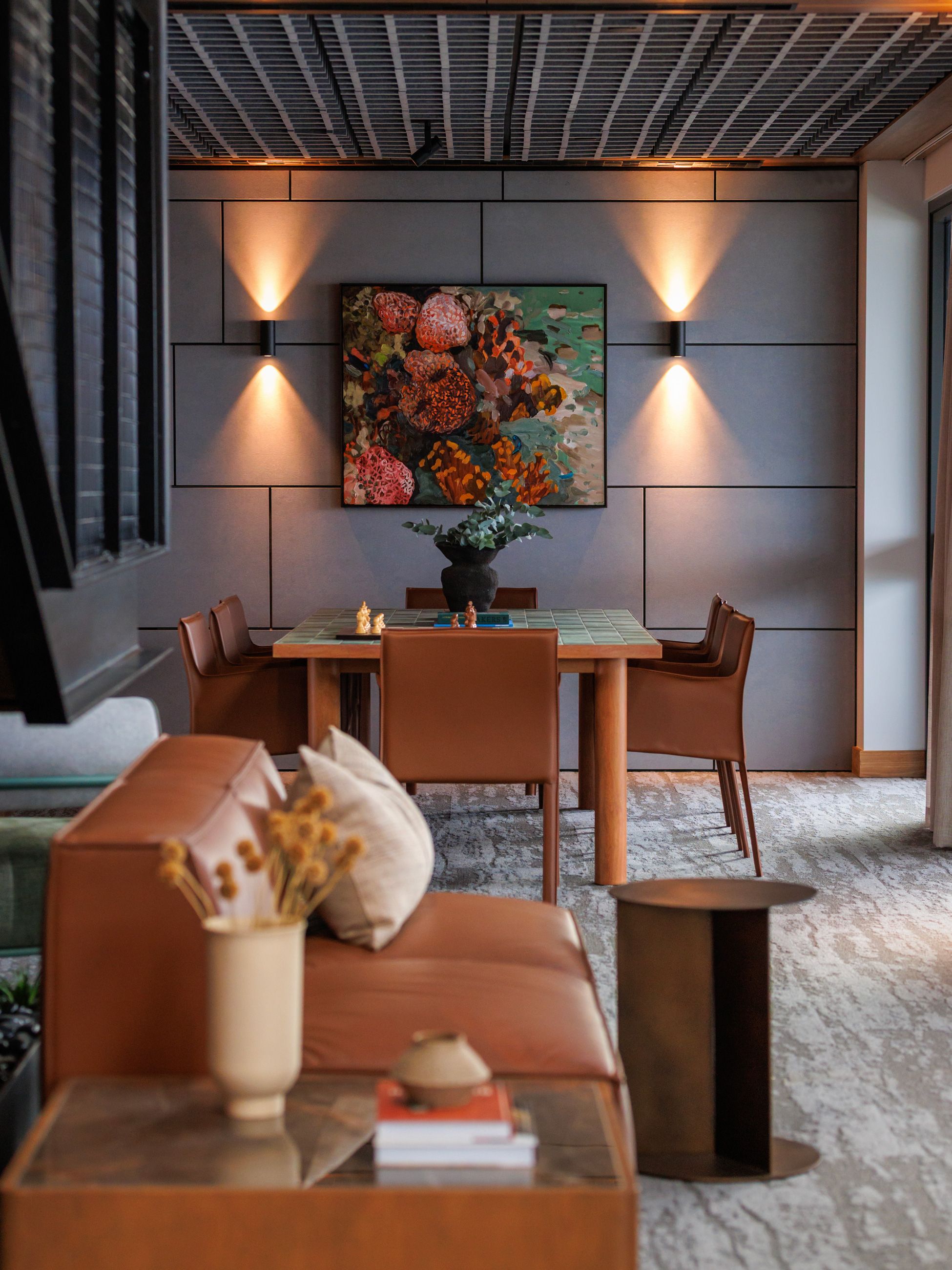 Communal dining table on ground floor of Citadines Elizabeth St Pier