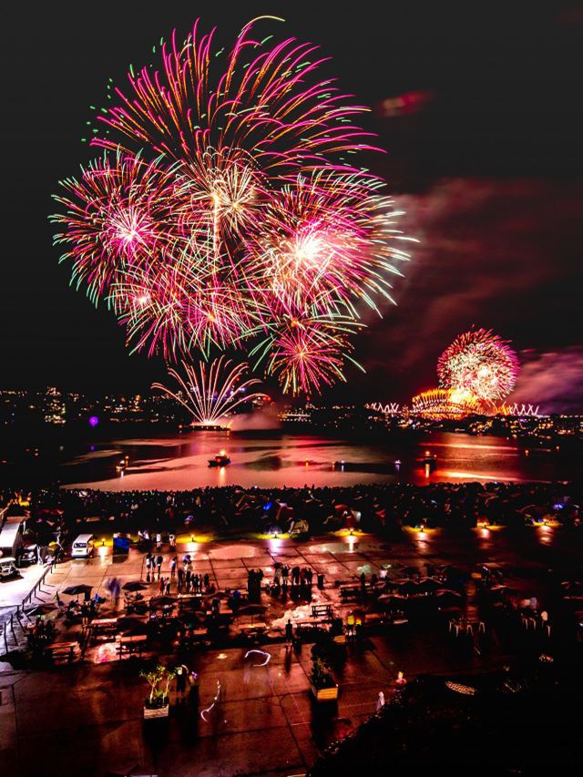 View of Sydney Harbour from Cockatoo Island on New Year's Eve