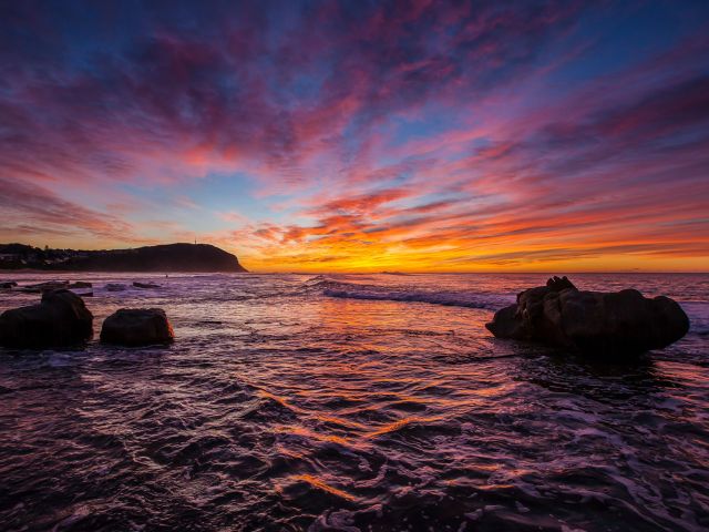 Forresters Beach at sunset ont he central coast