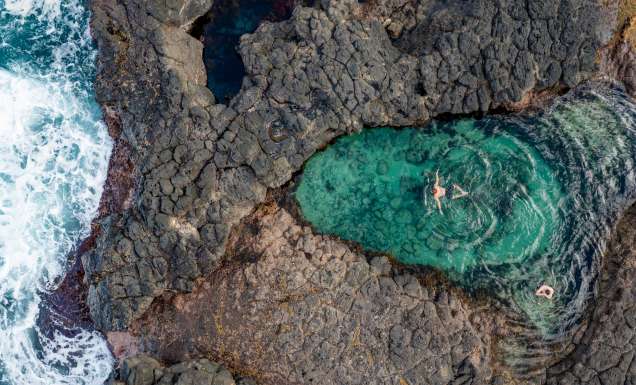 turquoise rock pools at Cape Schanck / Bushrangers Bay on the Mornington Peninsula in Victoria, Australia