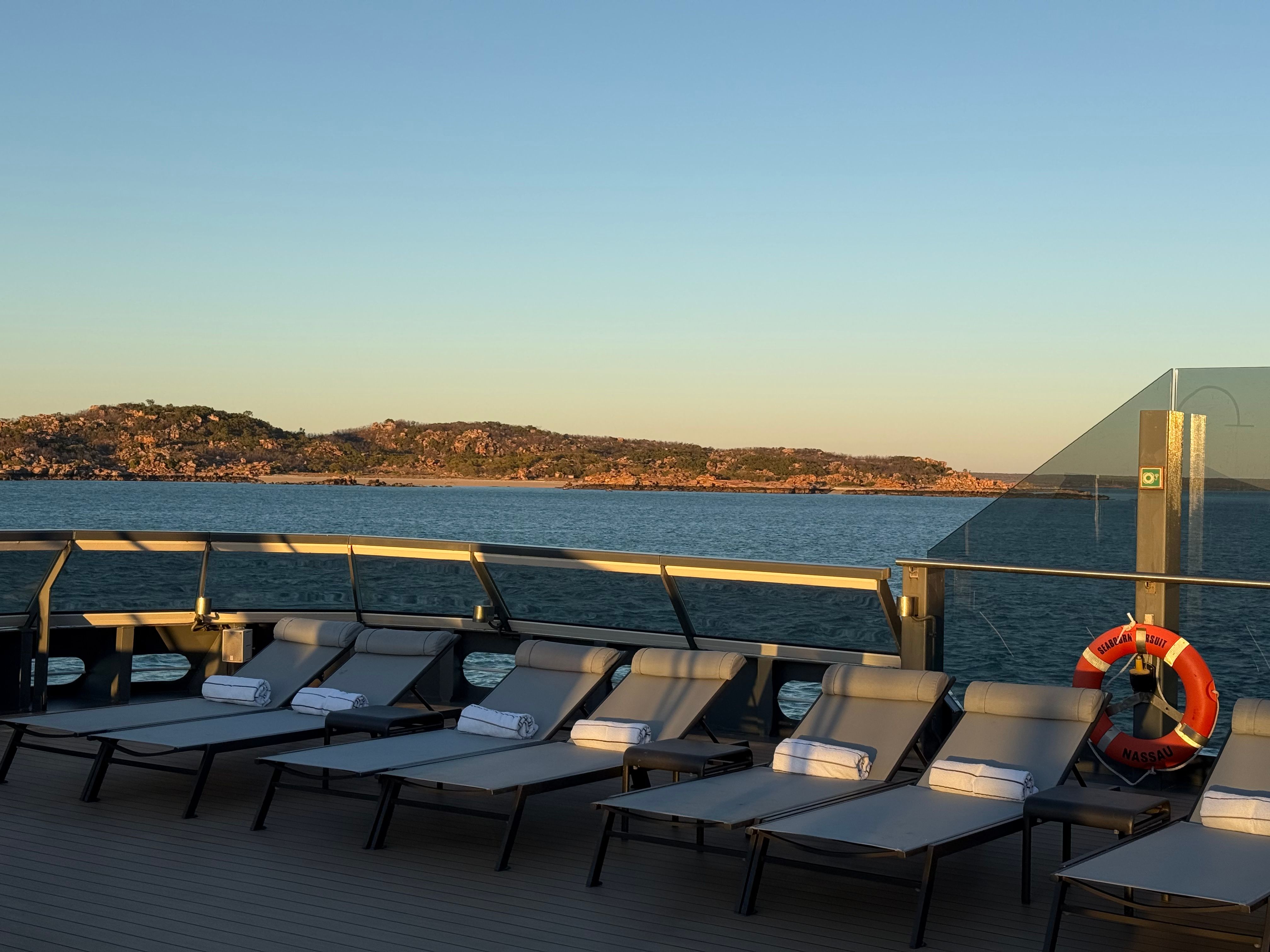 The pool deck on Seabourn Pursuit