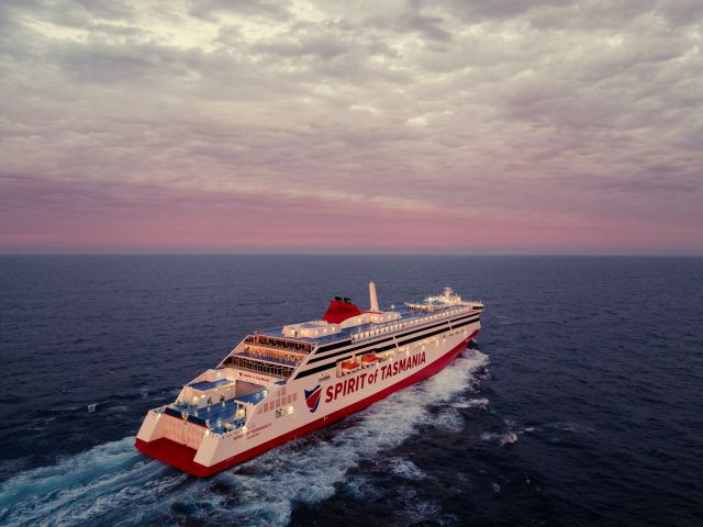 New Spirit of Tasmania crosses Bass Strait