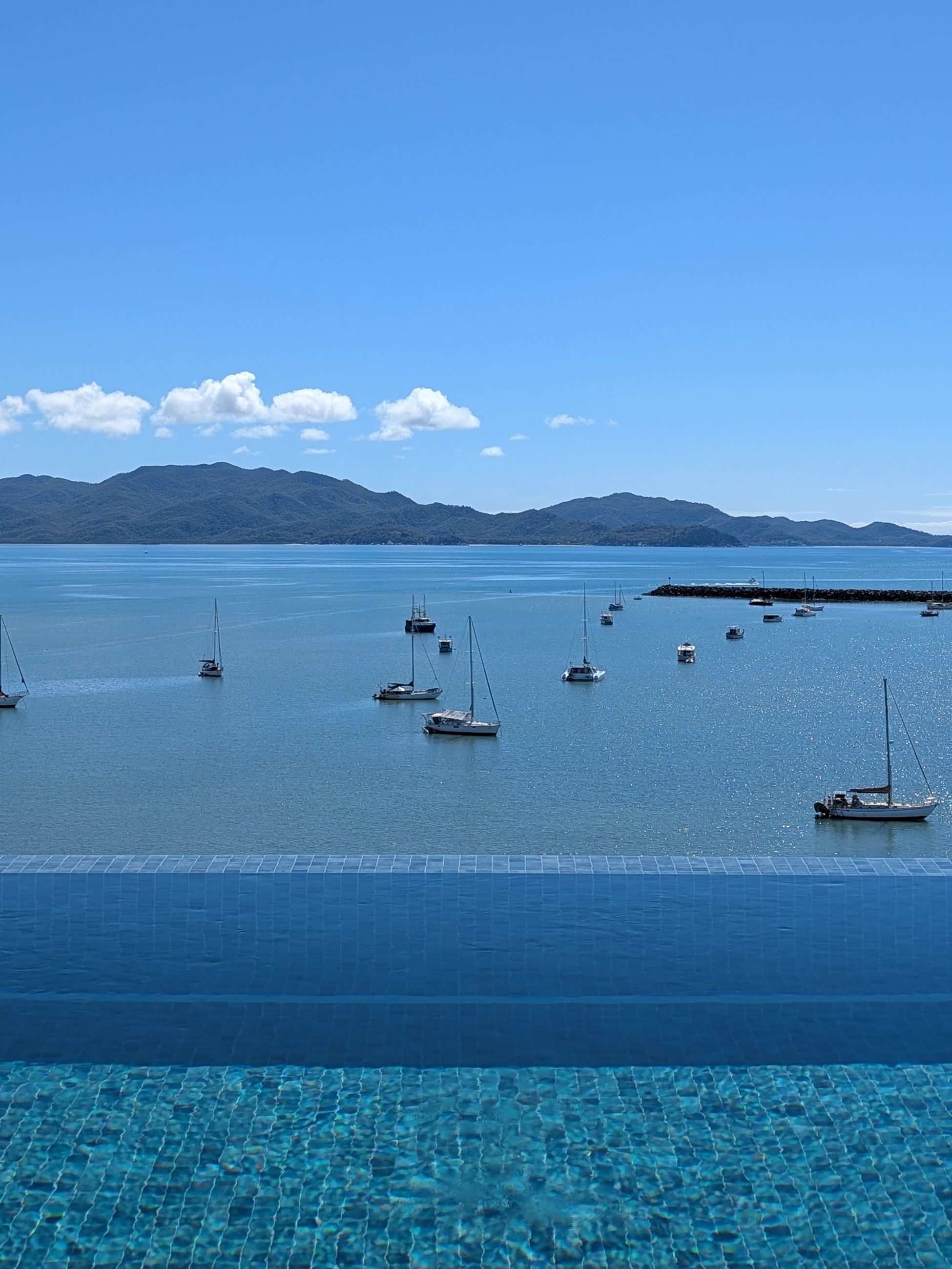an infinity pool with views of the Coral Sea