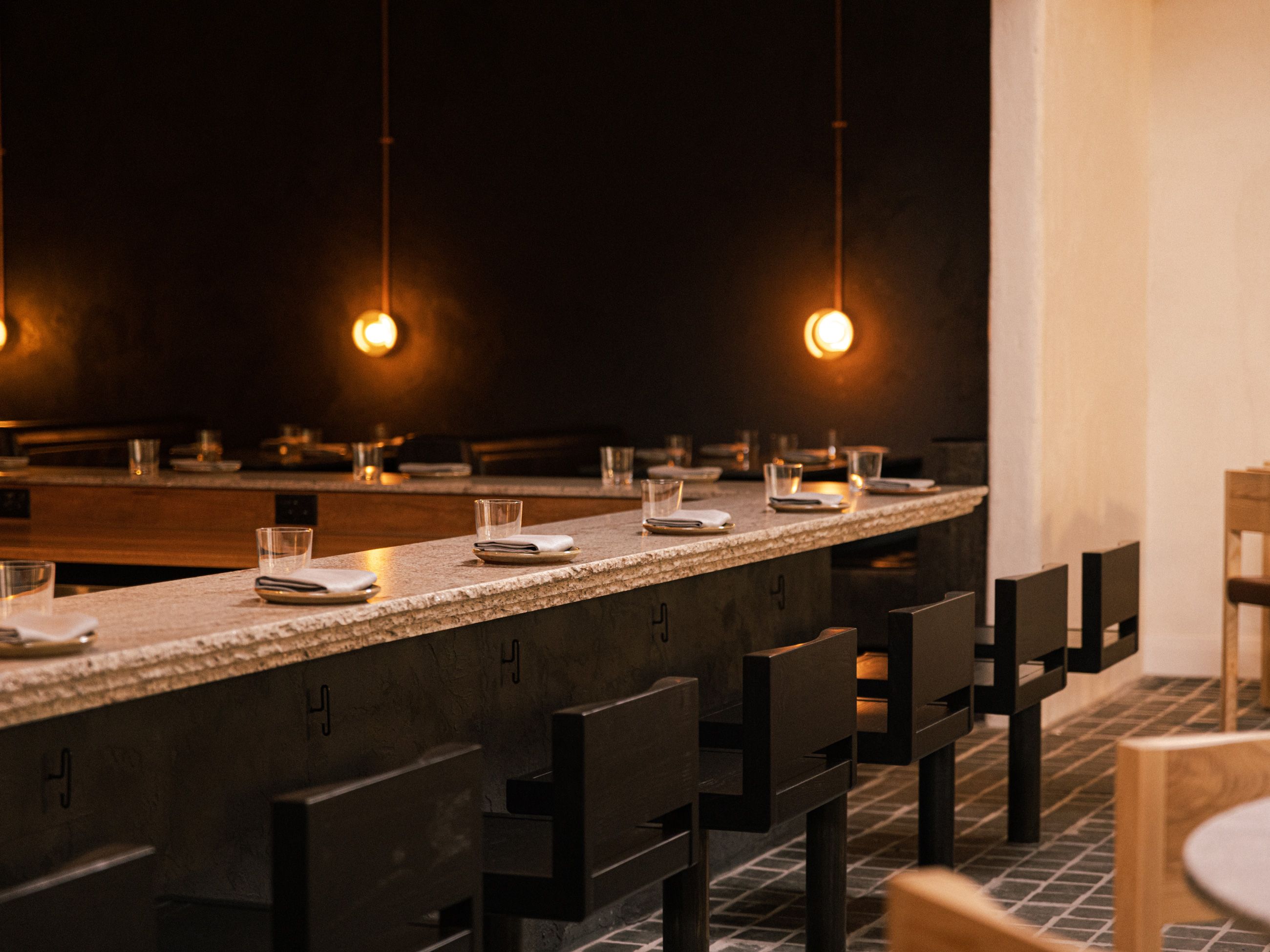 Arkhé's chef counter seating area