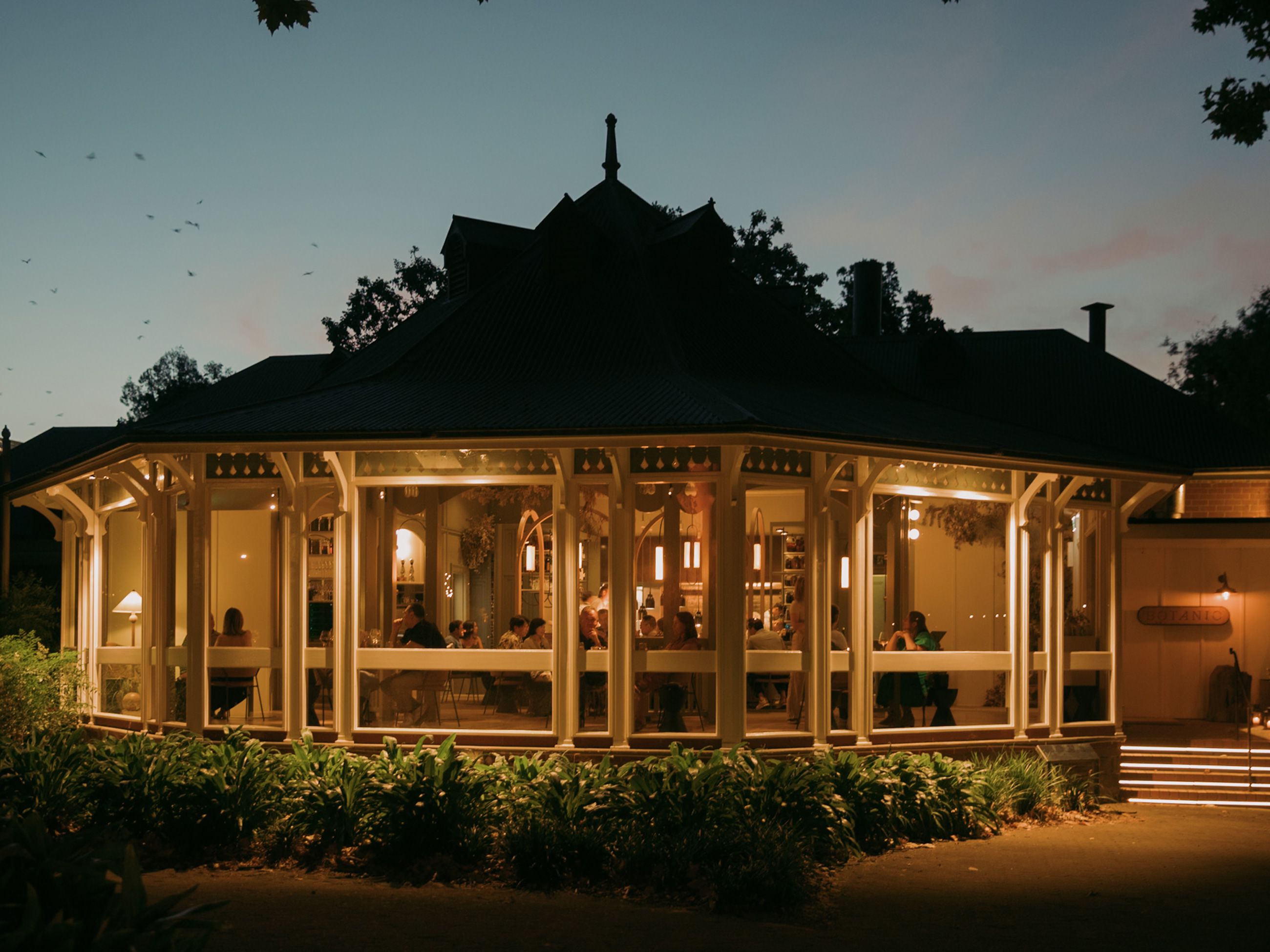 Exterior of Botanic at sunset