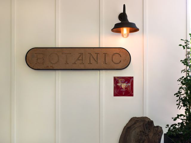 Botanic's shiny new red Michelin plaque hanging at the entrance
