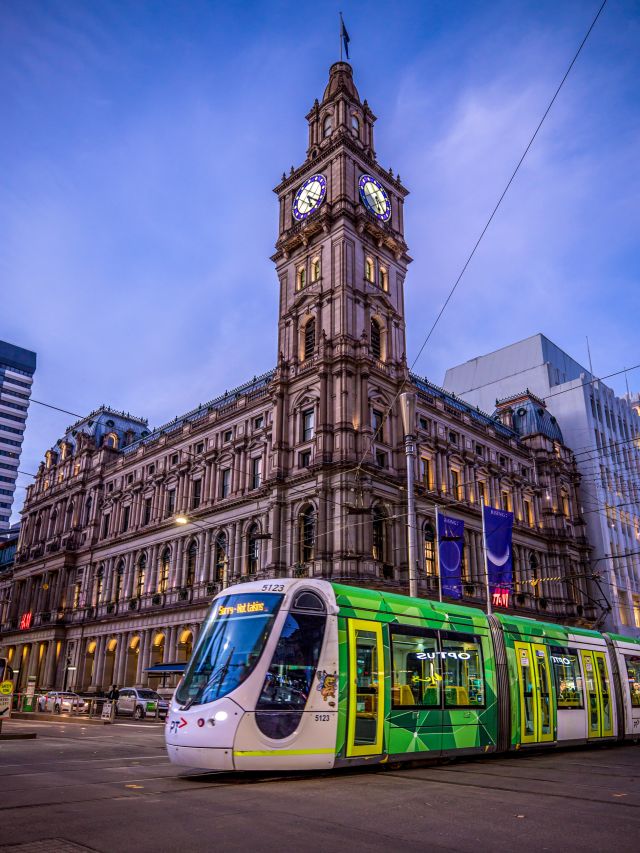 Melbourne tram on Bourke Street