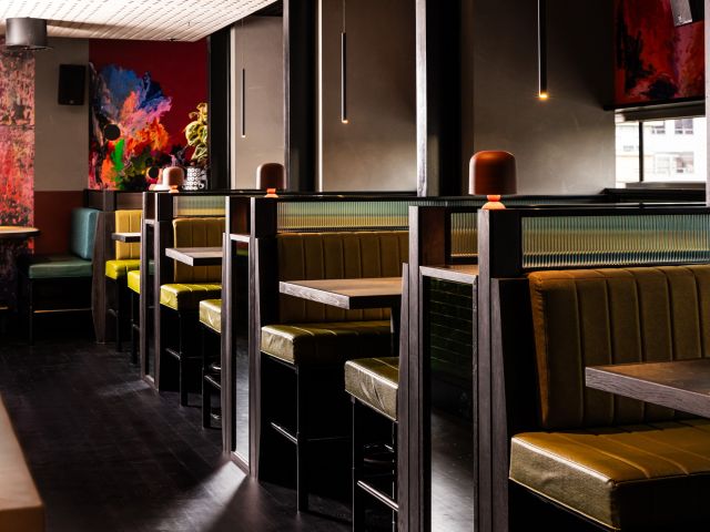 the booths at Rooftop at QT Melbourne