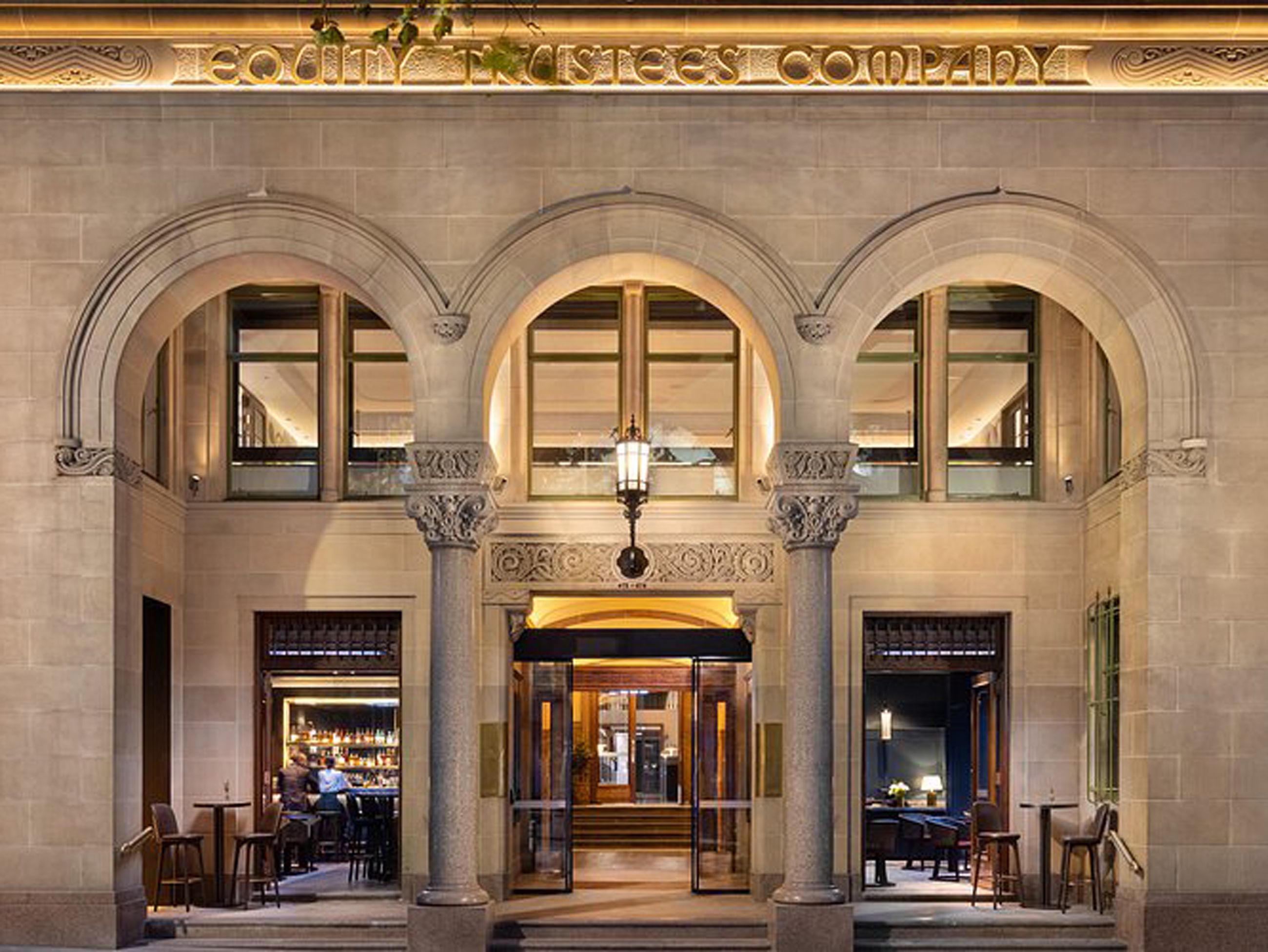Hilton Melbourne Little Queen Street's elegant facade