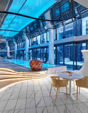 WET deck and indoor pool at the W Melbourne