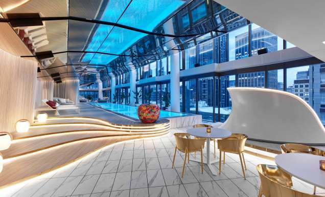 WET deck and indoor pool at the W Melbourne