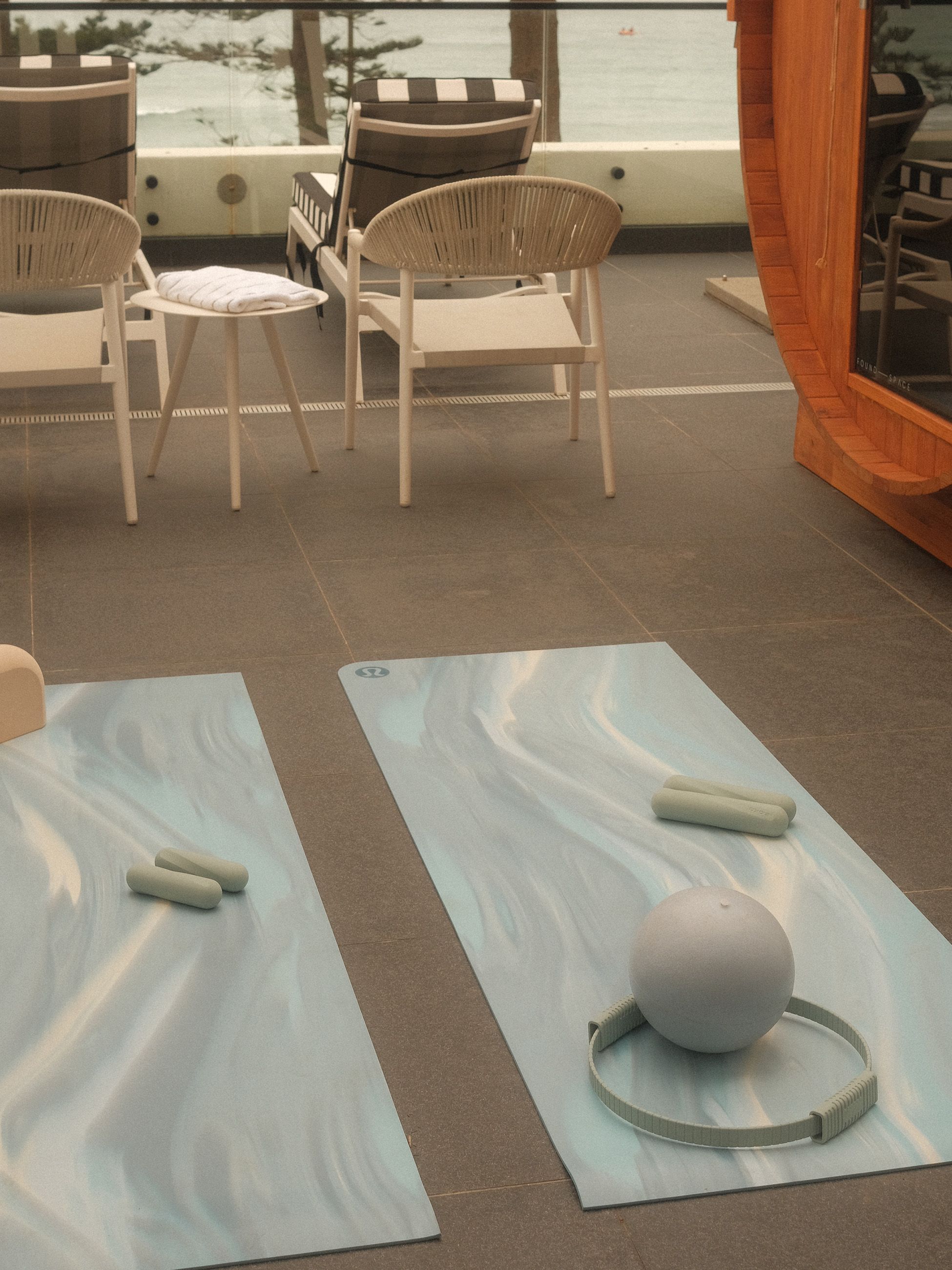 fitness equipment on terrace