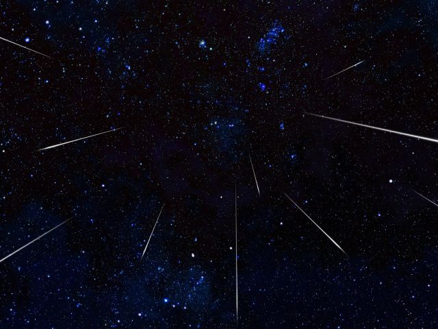Milky Way stars and meteor shower