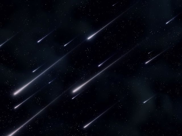 Meteor stream against the background of stars